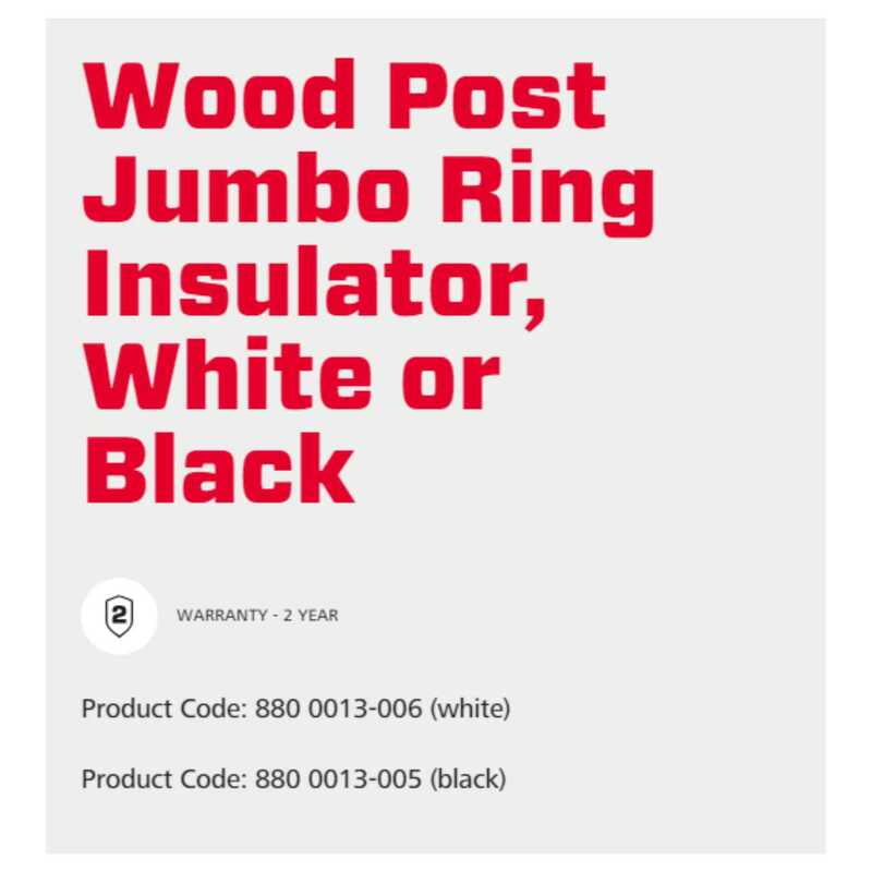 Speedrite Wood Post Jumbo Ring Insulator - White 25 Pcs Speedrite Wood Post Jumbo Ring Insulator - White 25 Pcs