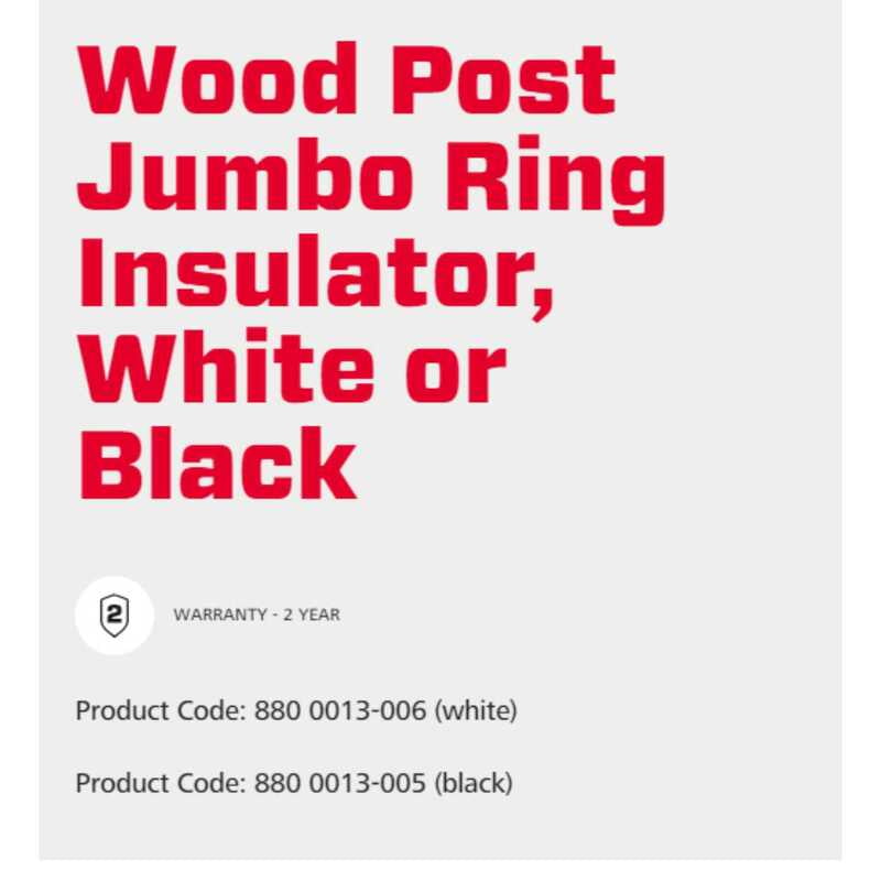 Speedrite Wood Post Jumbo Ring Insulator - Black 25 Pcs Speedrite Wood Post Jumbo Ring Insulator - Black 25 Pcs