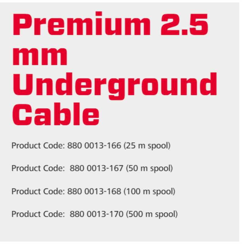 Speedrite Premium 2.5 mm Underground Cable Speedrite Premium 2.5 mm Underground Cable